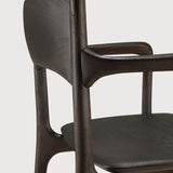 PI borðstofustóll dark brown m örmum