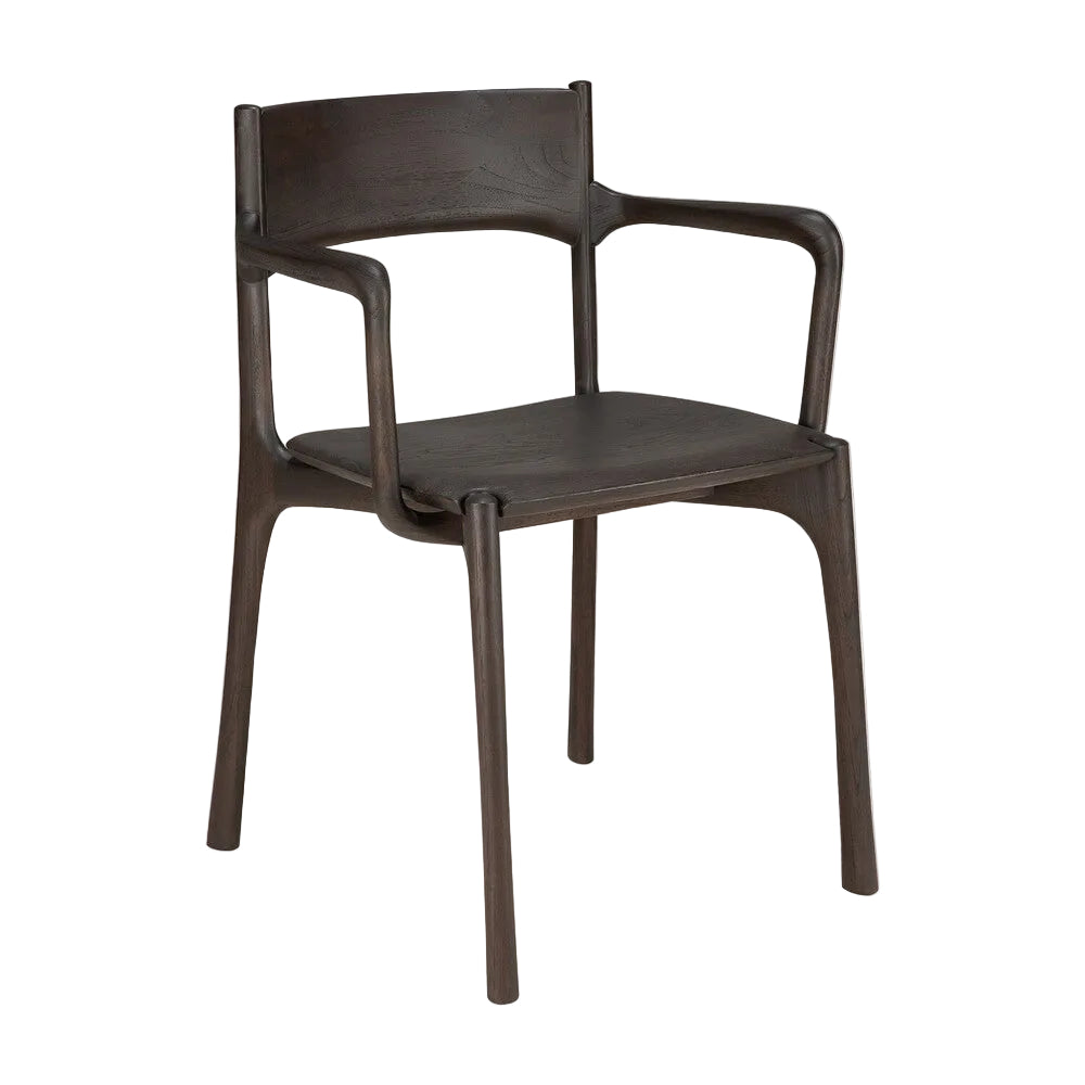 PI borðstofustóll dark brown m örmum