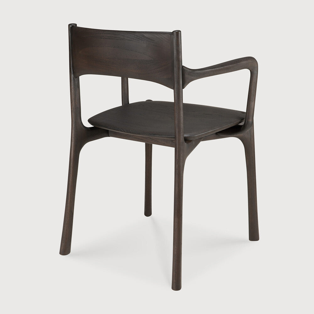 PI borðstofustóll dark brown m örmum
