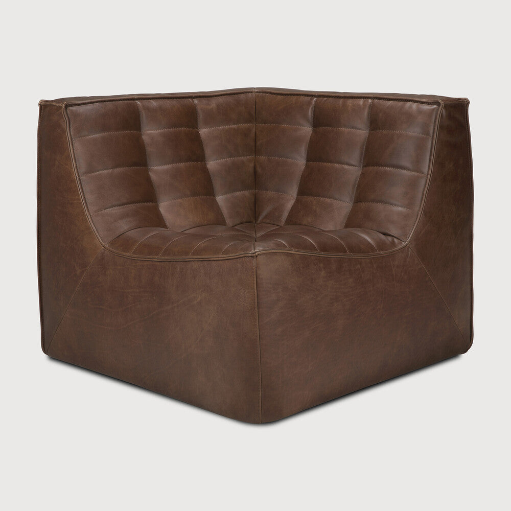 N701 sófi horn - chestnut leður