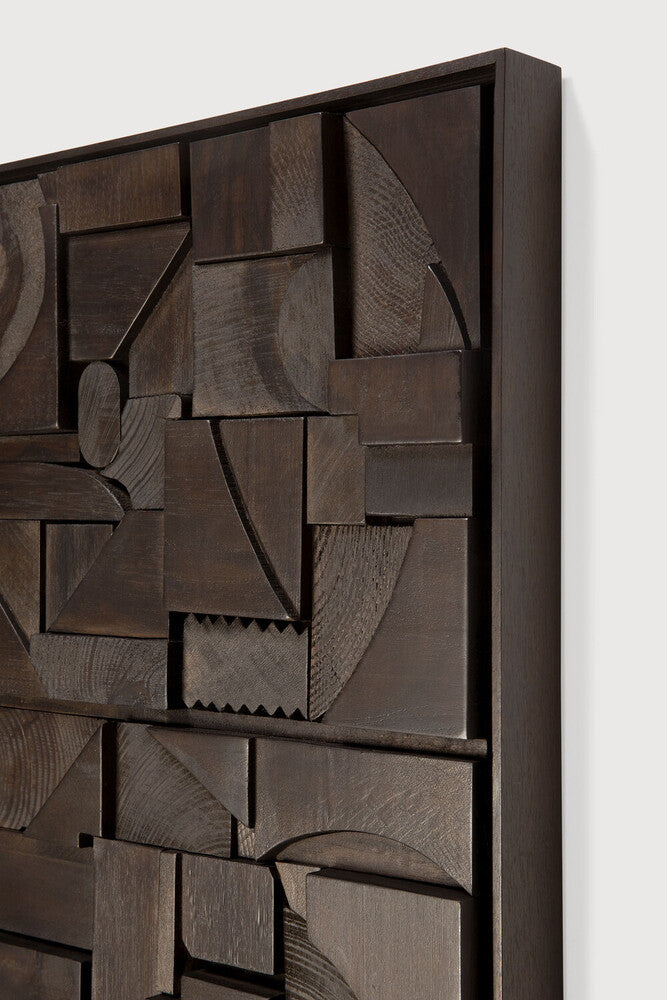 Bricks veggmynd 90x60cm dark brown