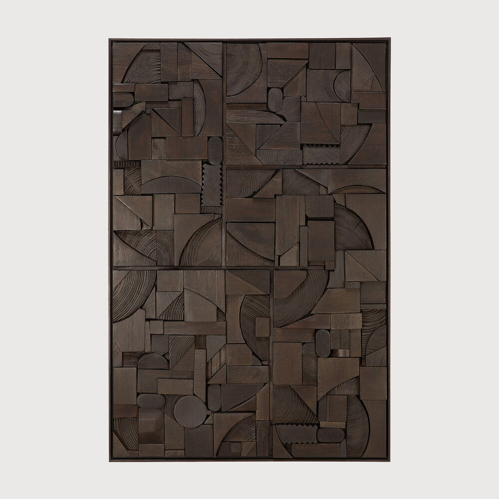 Bricks veggmynd 90x60cm dark brown