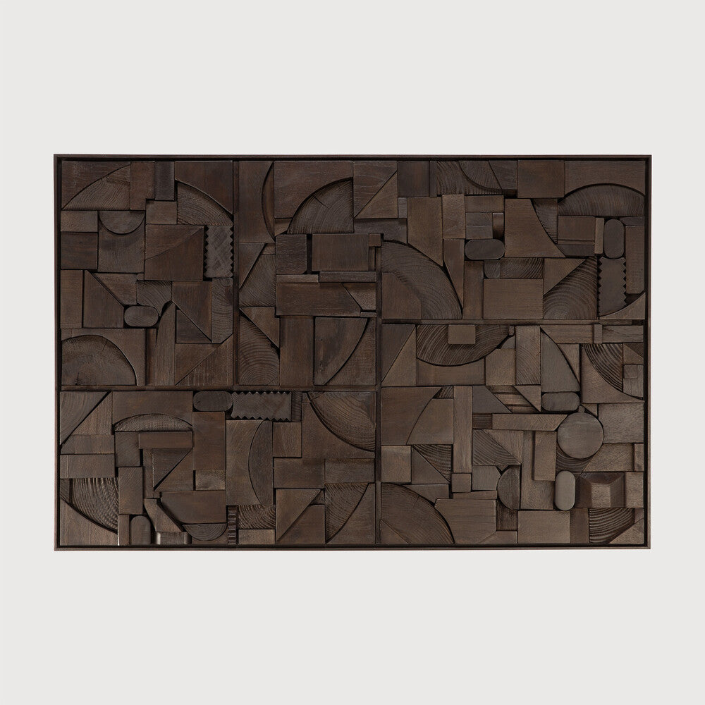 Bricks veggmynd 90x60cm dark brown