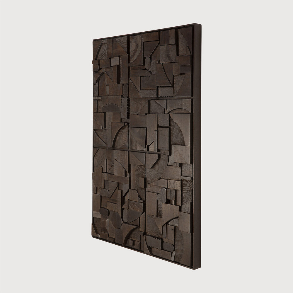 Bricks veggmynd 90x60cm dark brown