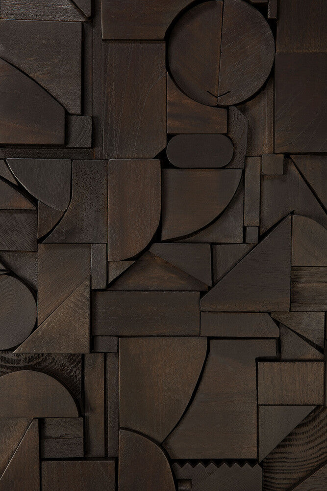 Bricks veggmynd 100x100cm dark brown