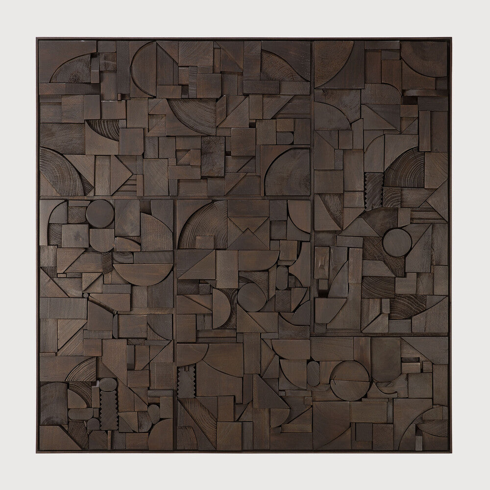 Bricks veggmynd 100x100cm dark brown