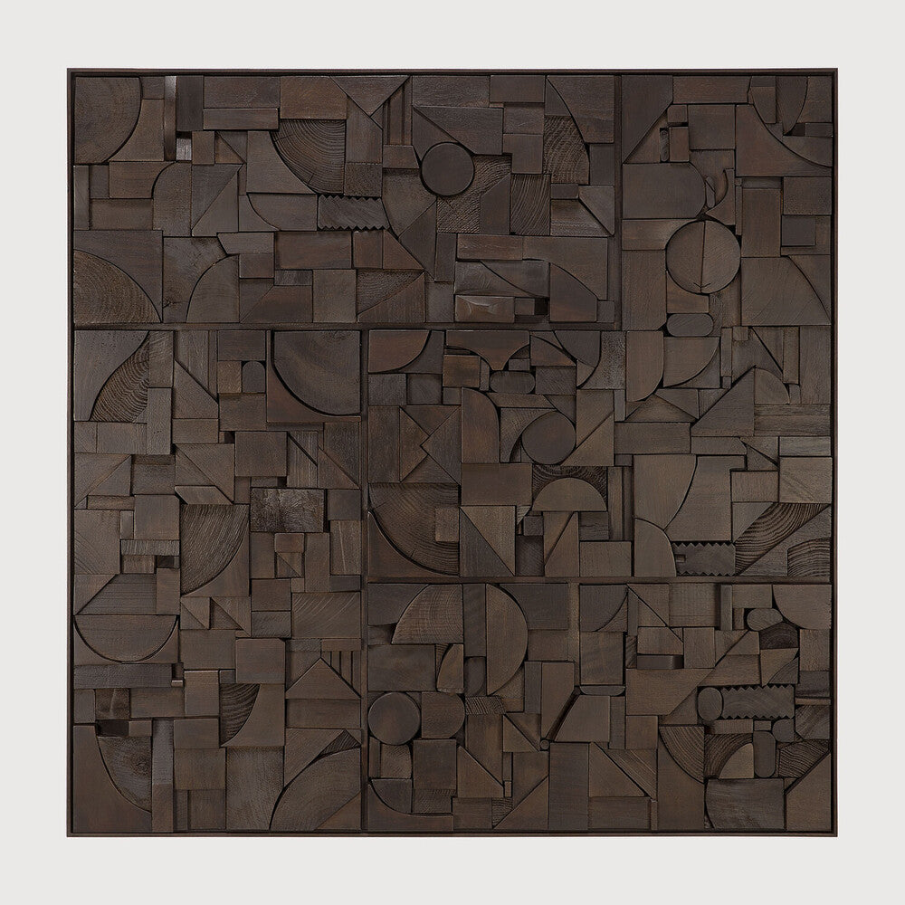 Bricks veggmynd 100x100cm dark brown
