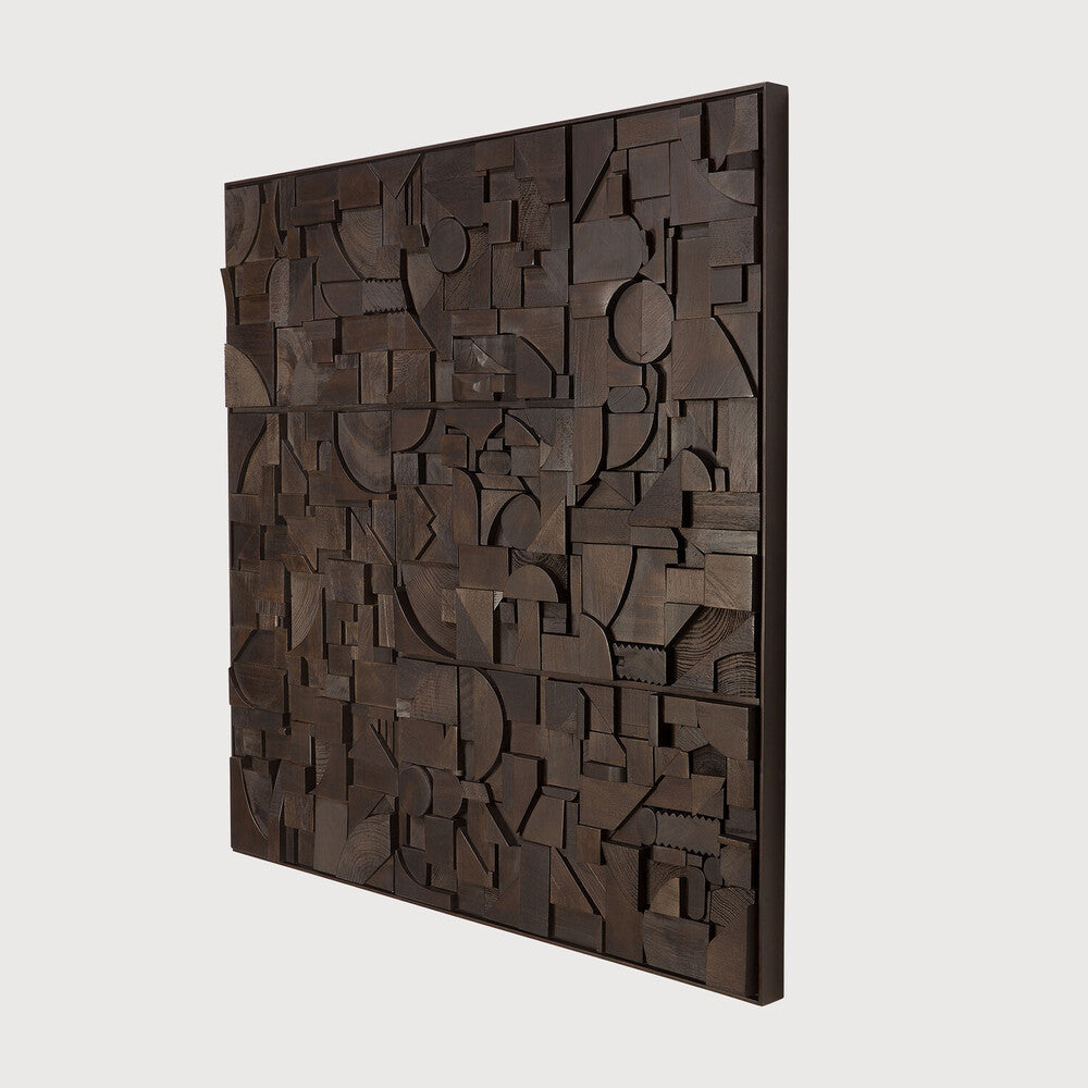 Bricks veggmynd 100x100cm dark brown