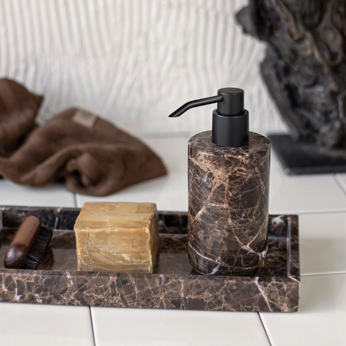 Marble sápupumpa tall brown