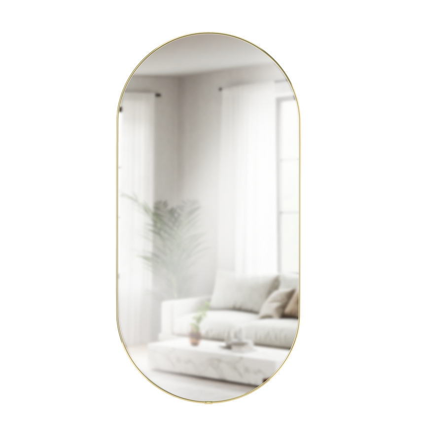 Hubba pill spegill brass 45 x 91