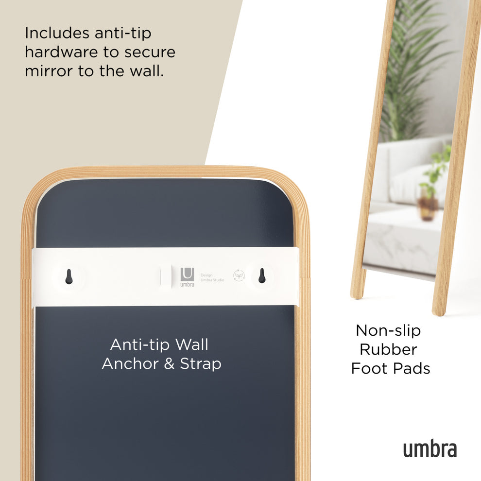 Bellwood gólfspegill natural