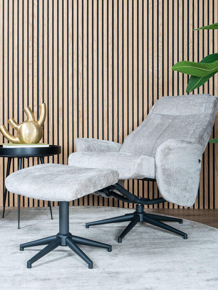 Bindy hægindastóll m skemil taupe