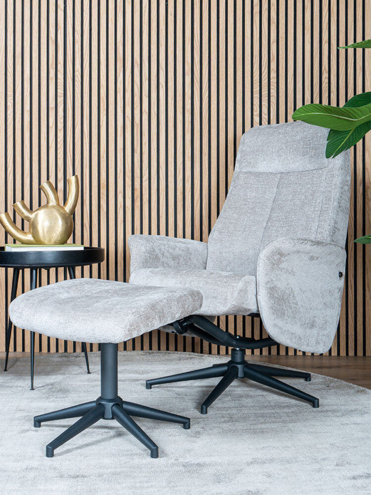 Bindy hægindastóll m skemil taupe