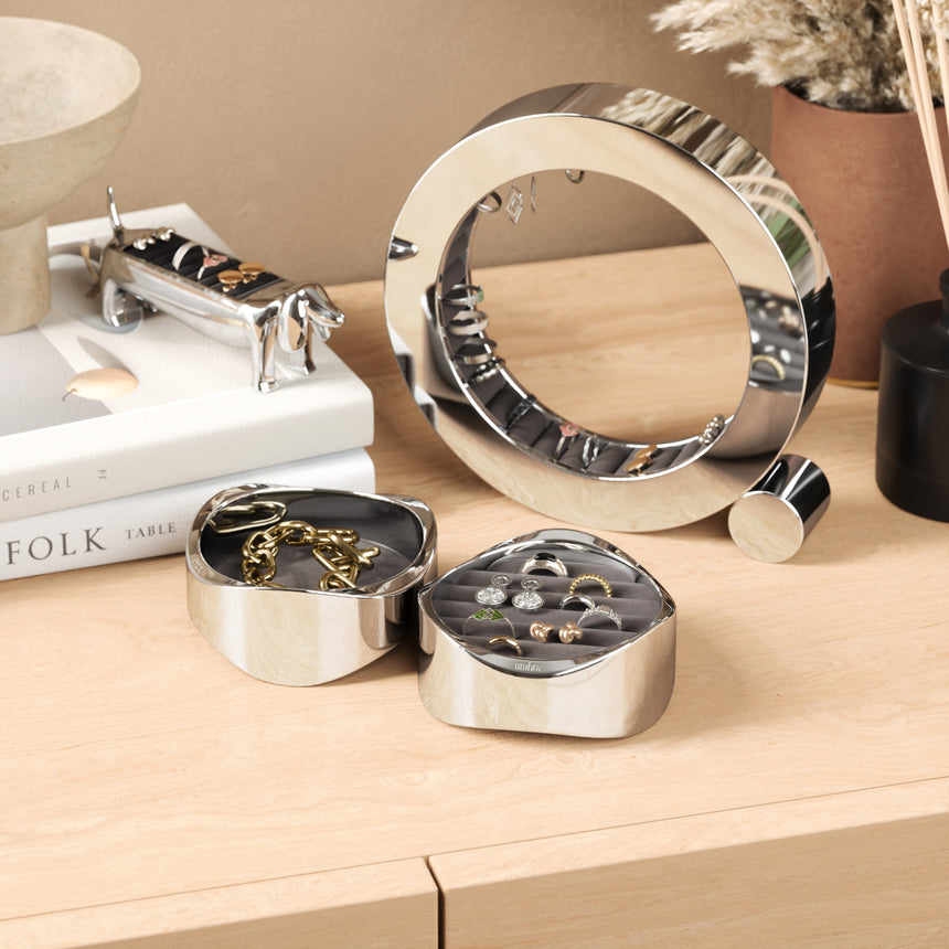 Wavy skartgripaskrín chrome