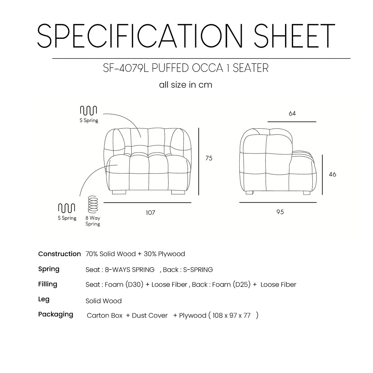 Occa hægindastóll poratti natural