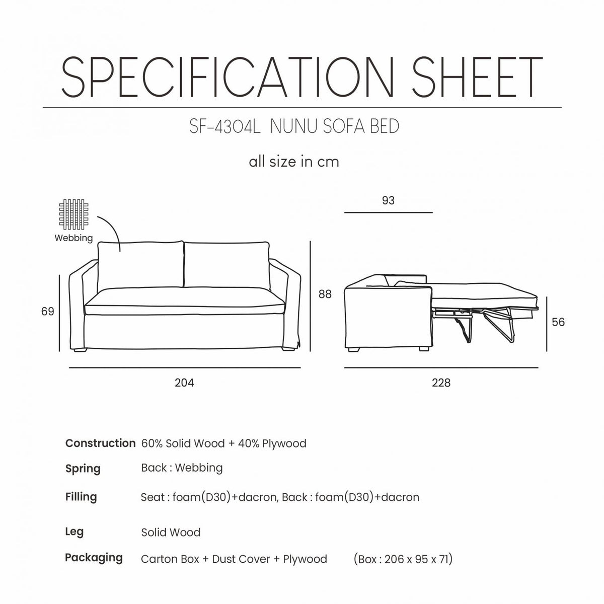 Nunu svefnsófi Lin Natural