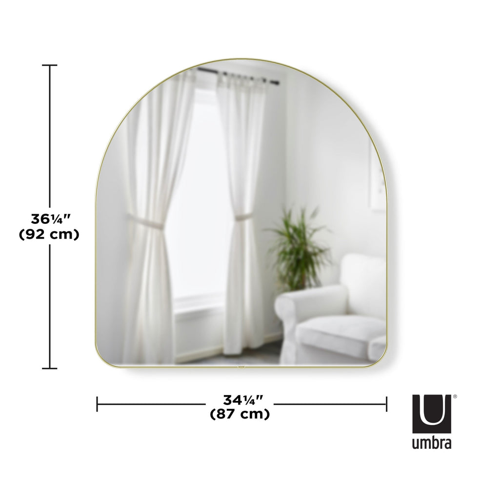 Hubba arched spegill brass 87x92cm