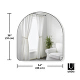 Hubba arched spegill titanium 87x92cm
