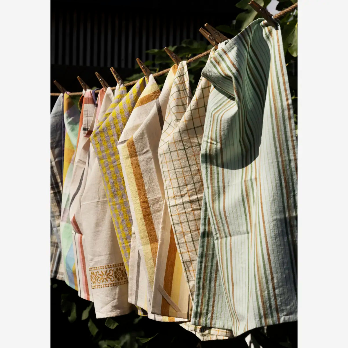 Checked viskastykki green/yellow