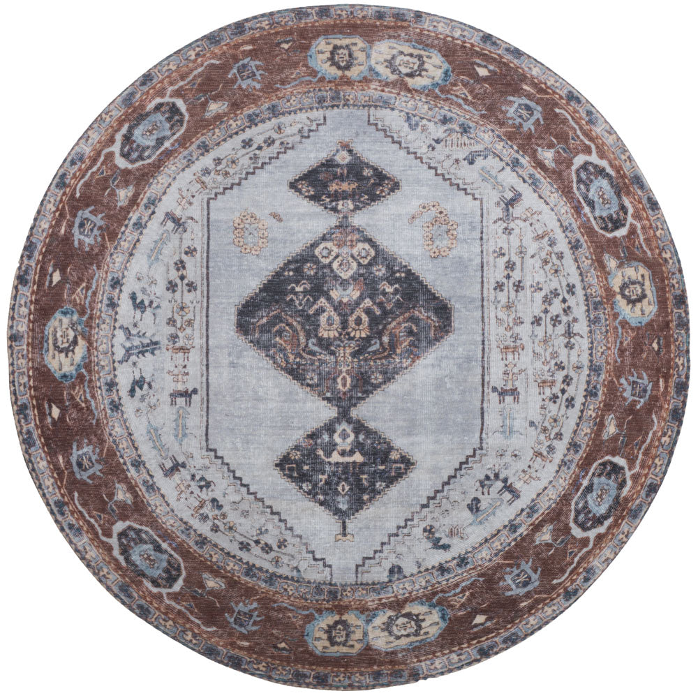 Karaca Antraciet/Brown Rond