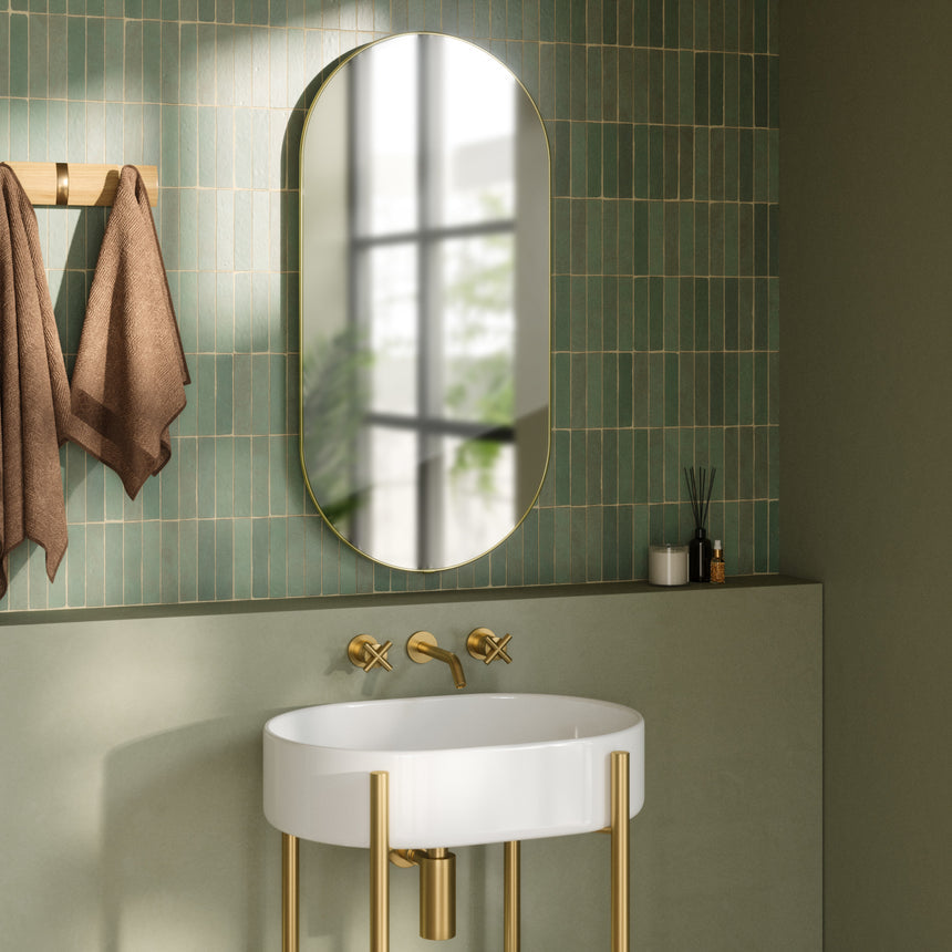 Hubba pill spegill brass 45 x 91