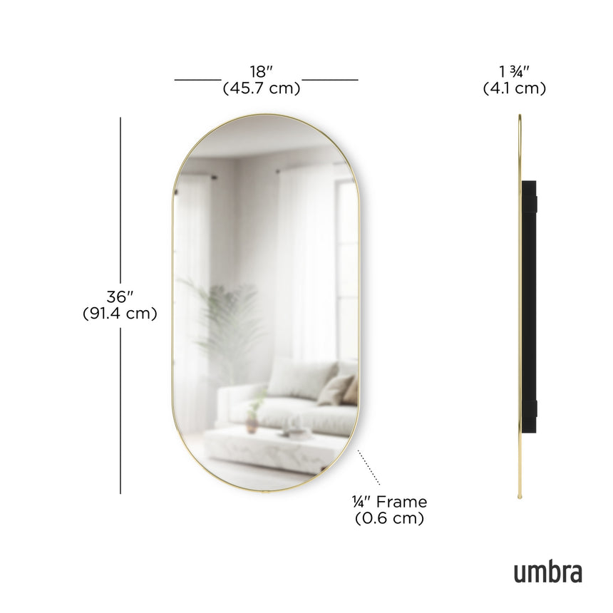 Hubba pill spegill brass 45 x 91