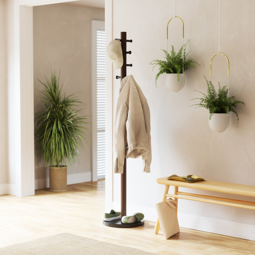 PILLAR COAT RACK BLK/WAL