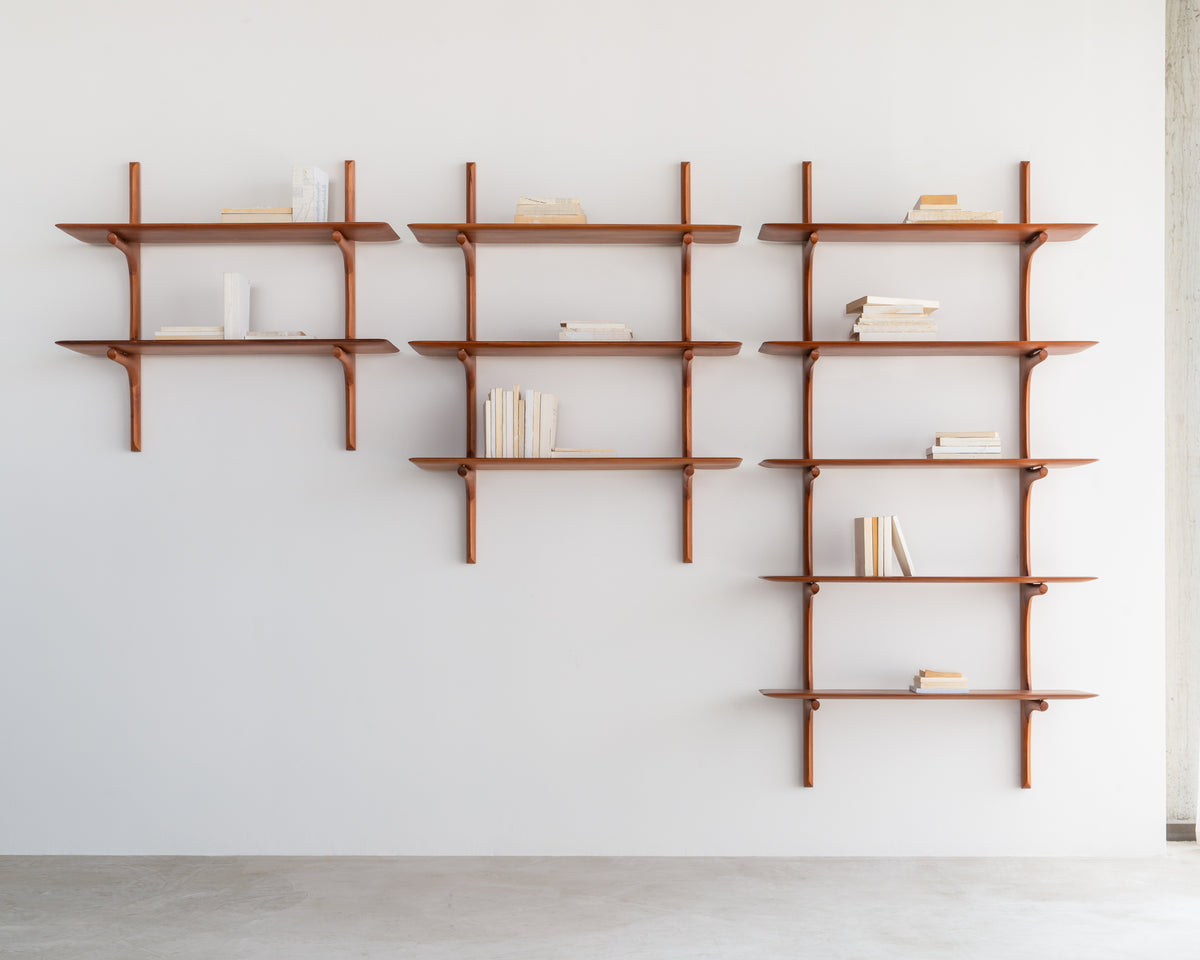 
            PI wall shelf mahogany 2 shelves 100/35/91
