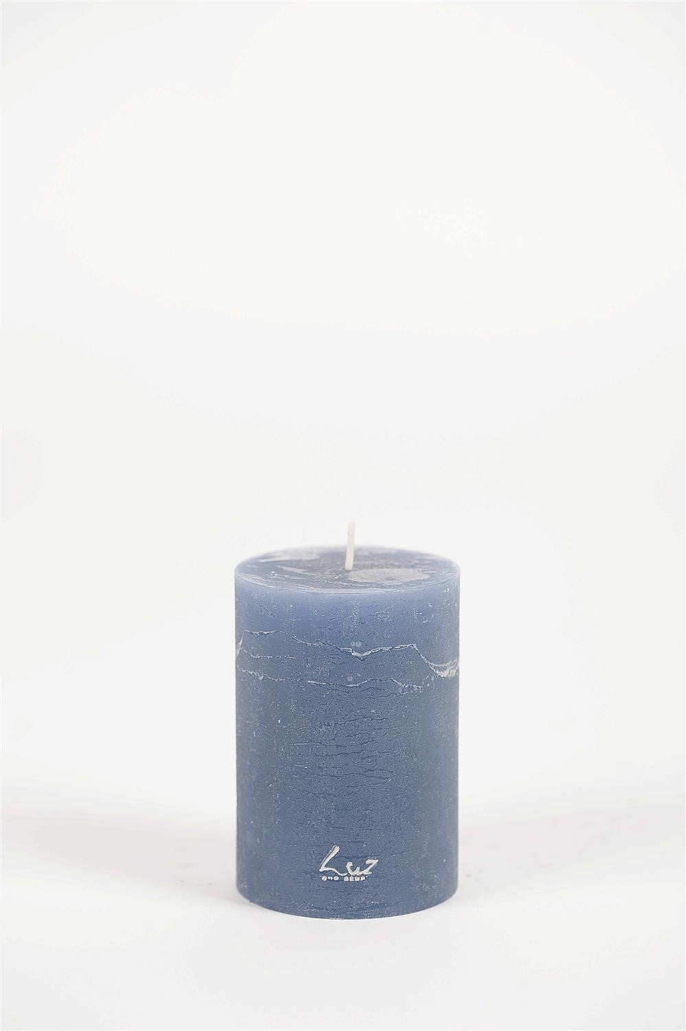 
            Ø7xH10cm - rustic candle blue