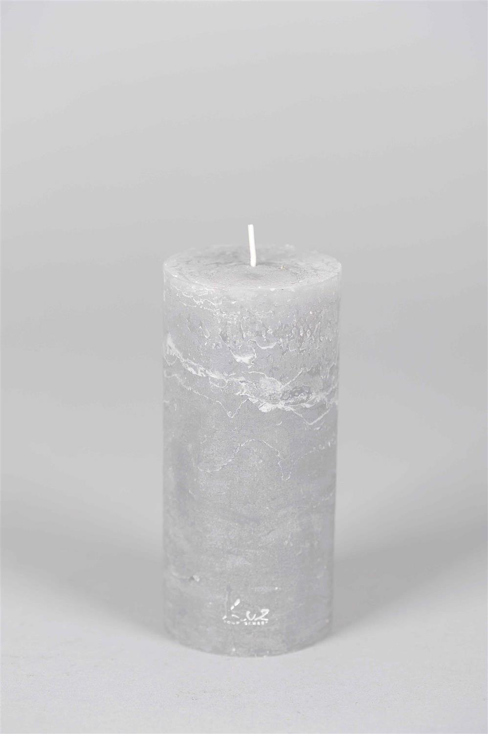 
      Ø7xH15cm - rustic candle grey