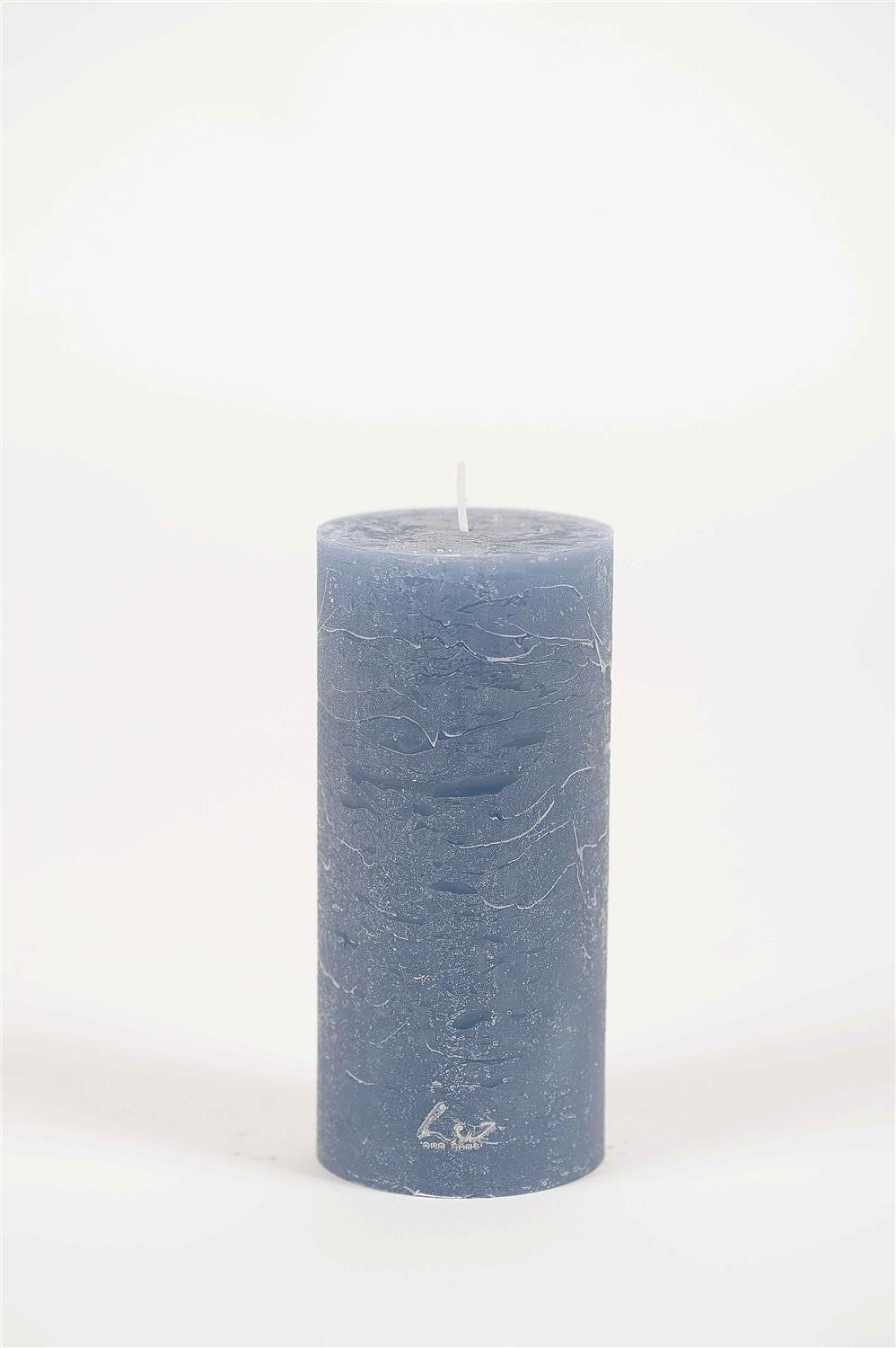 
            Ø7xH15cm - rustic candle blue