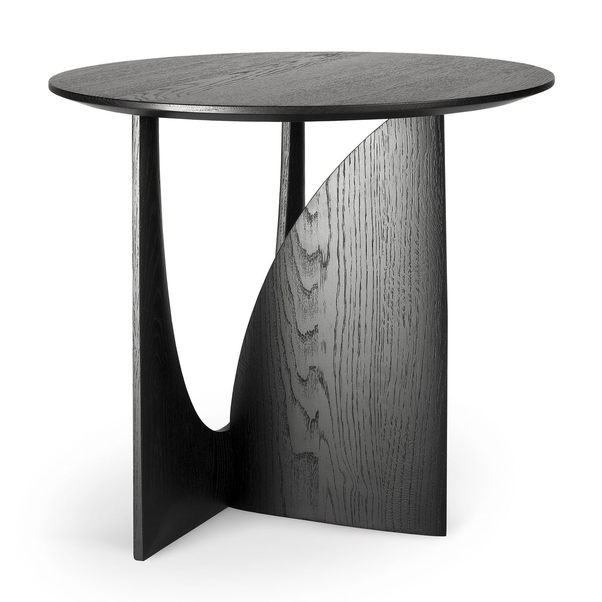 
            Oak Geometric side table - black 51/51/50