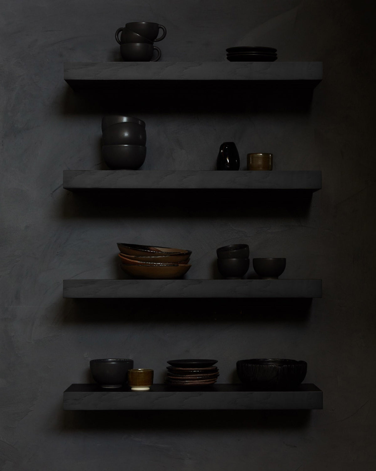 
            Oak black wall shelf 140/22/5