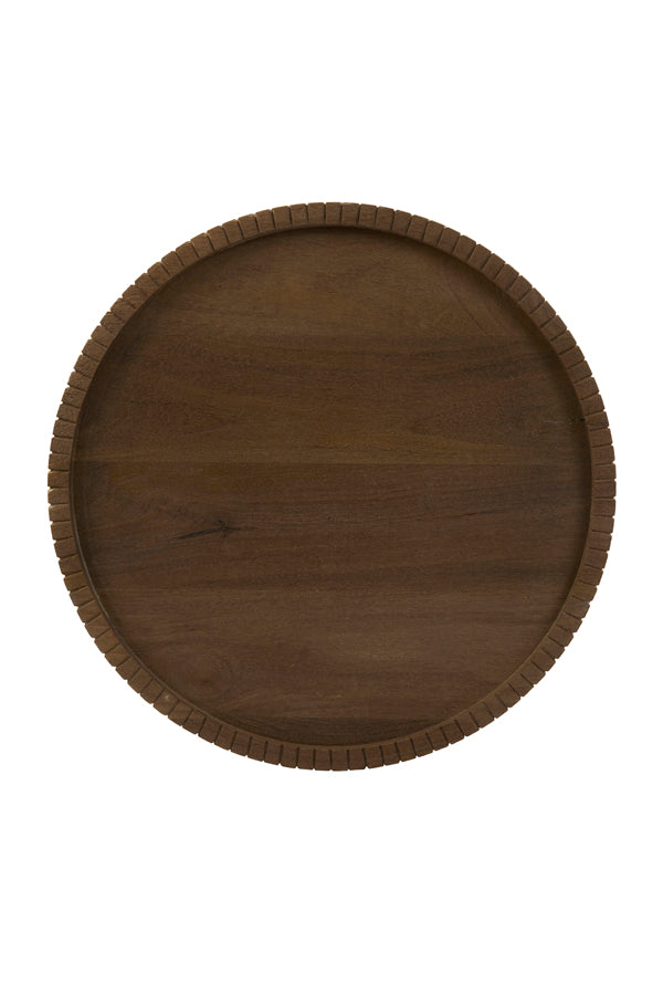 
            Dish on base Ø48x17 cm CALETA wood mattdark brown