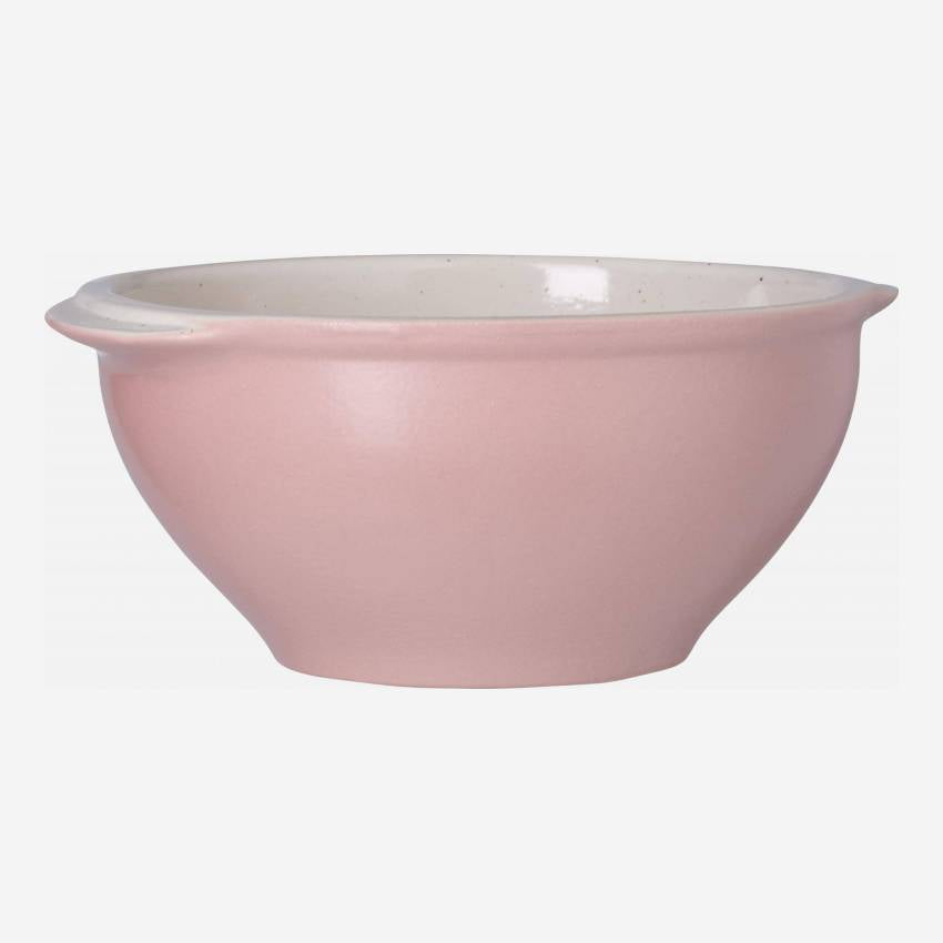 DIGOIN/STONEWARE BOWL WITH EAR PINK 13CM