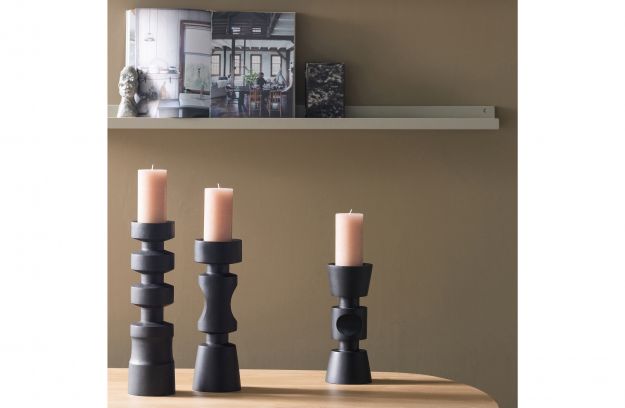 
            MIDI CANDLEHOLDER BLACK 29CM