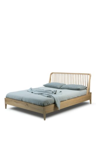 
            Oak Spindle bed - without slats - mattress 180-200